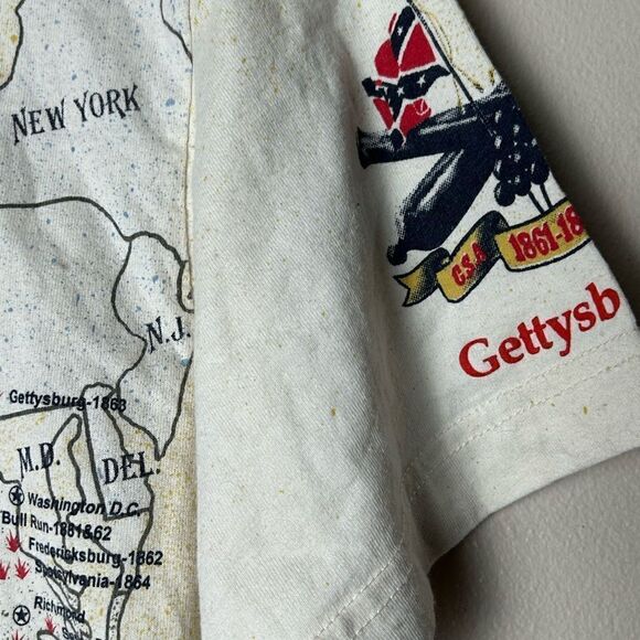 Vintage Civil War Art Unlimited all over print map t-shirt graphic tee size S - Picture 9 of 13